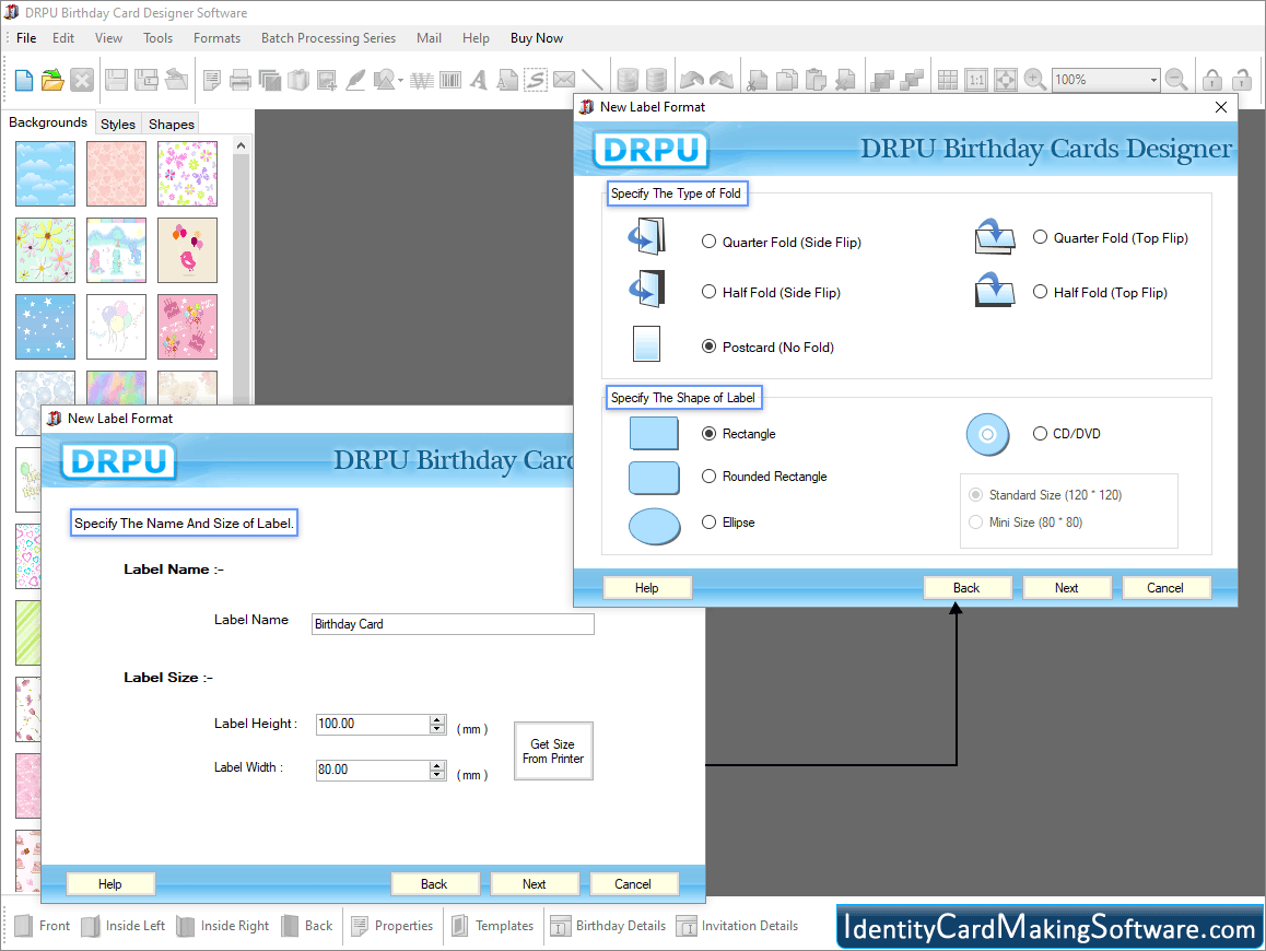 Specify the type of fold